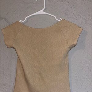 Aerie Tan Ribbed Blouse